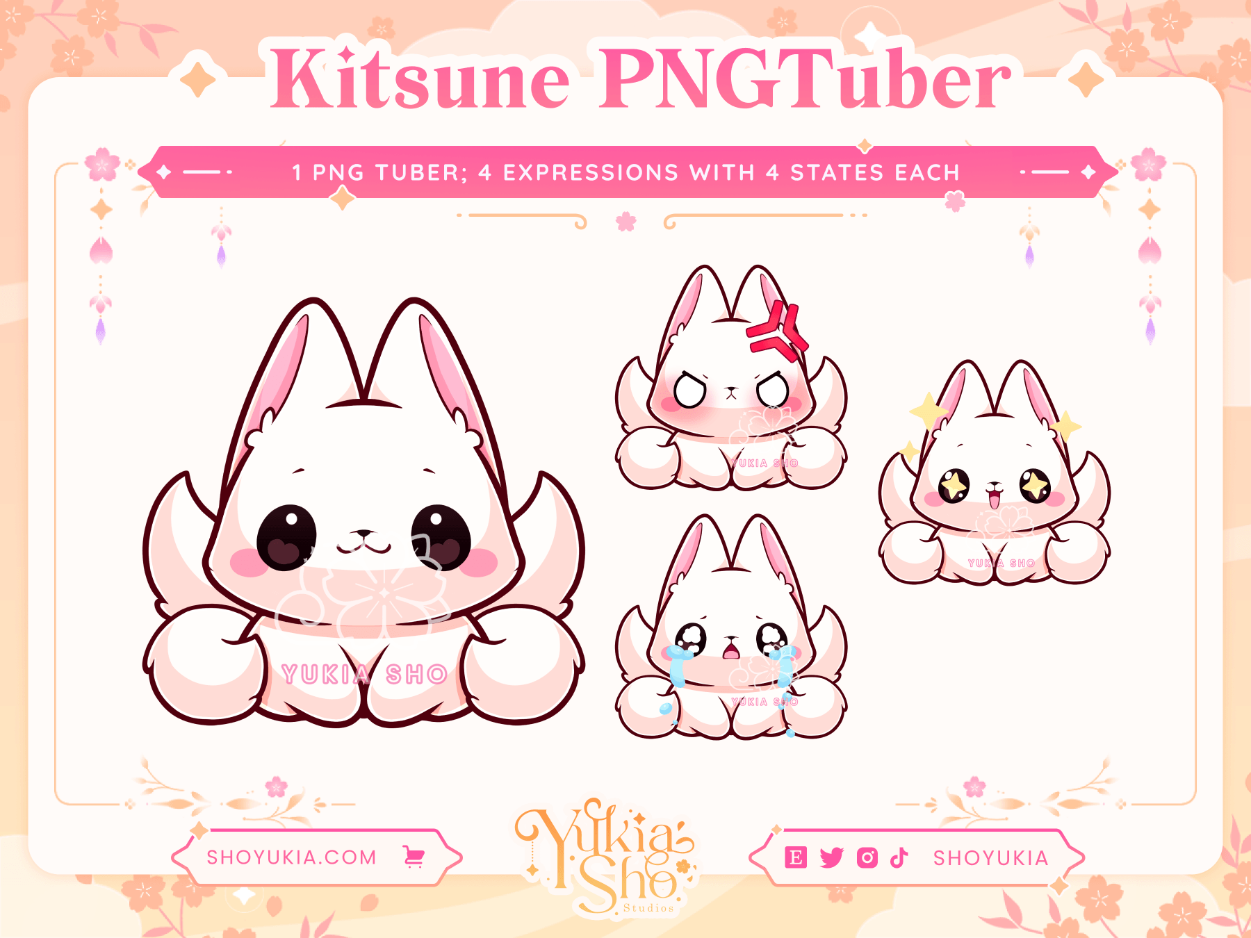 Kitsune Chibi PNGTuber - Yukia Sho Studios Ltd.