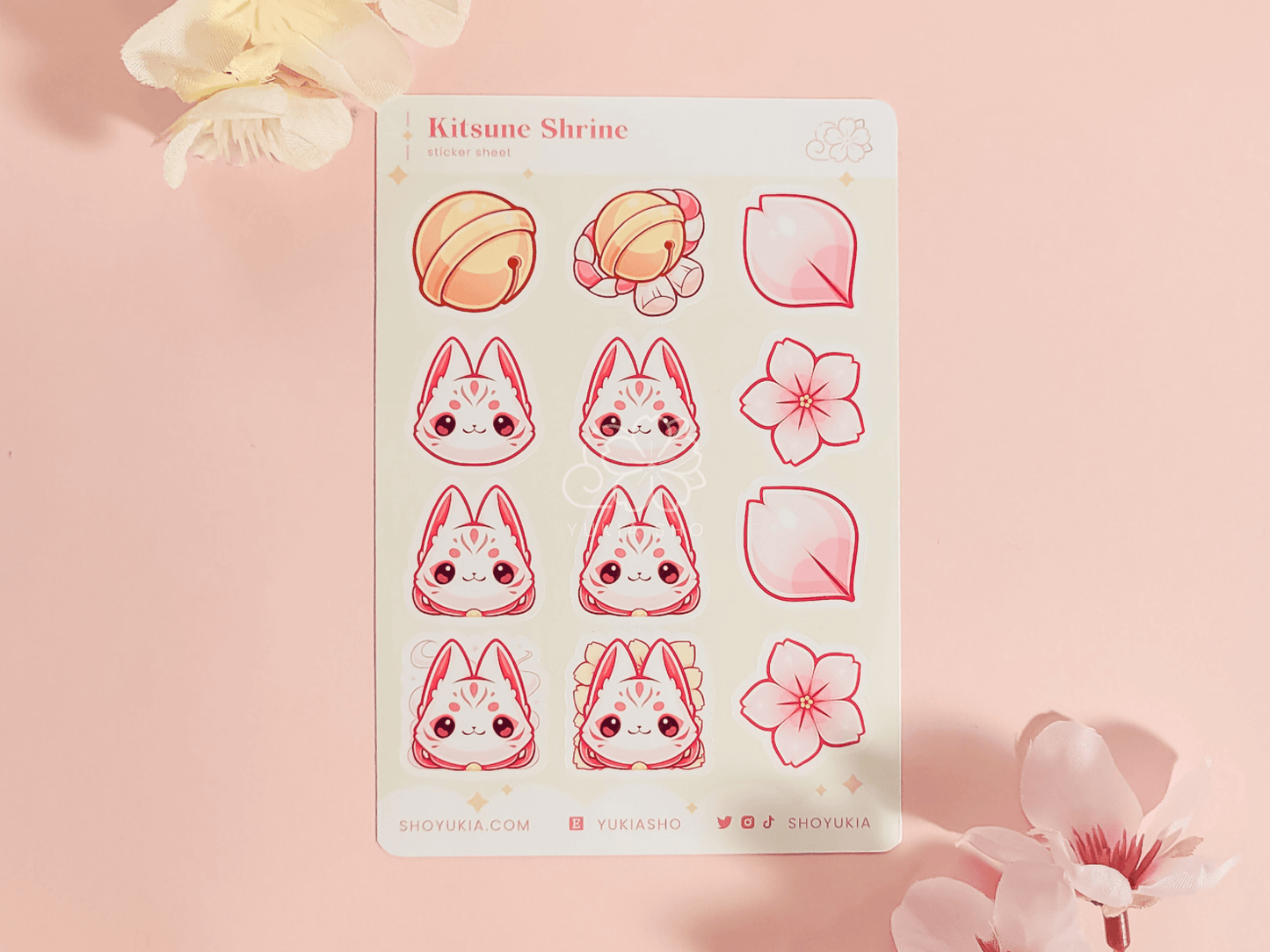 Kitsune Shrine Mini Sticker Sheet - Yukia Sho Studios