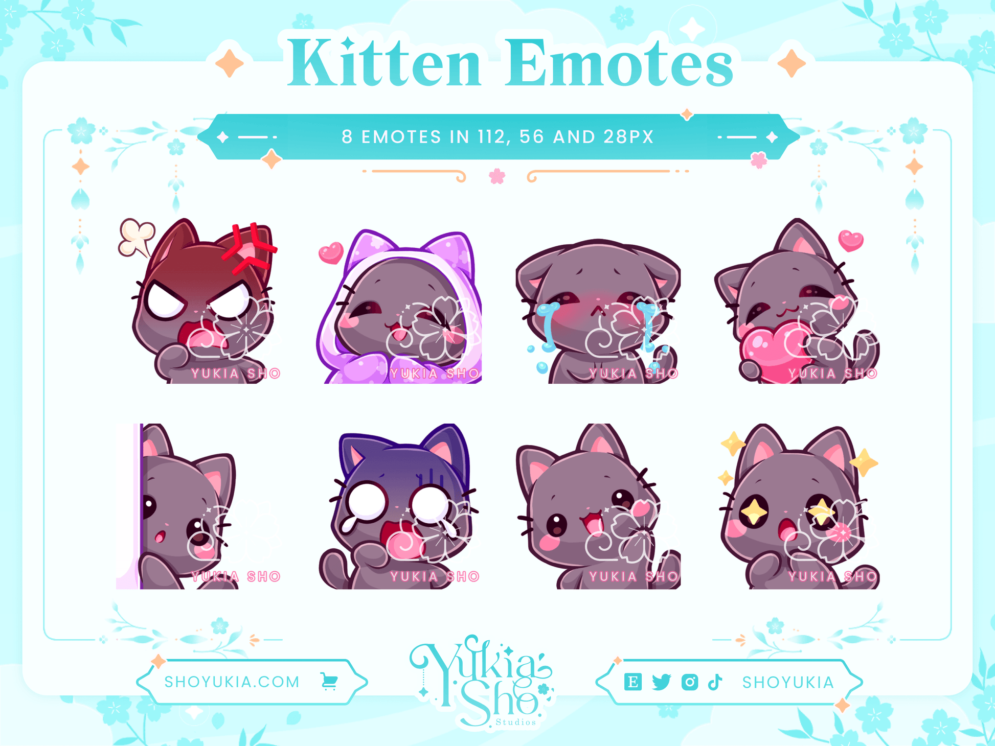 Kitten Emotes - Yukia Sho Studios