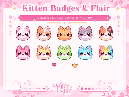 Kitten Sub Badges & Flair - Yukia Sho Studios