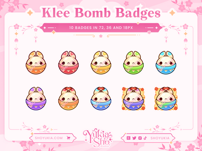 Genshin Impact Klee Bunny Bomb Sub Badges & Flair for Twitch/YouTube