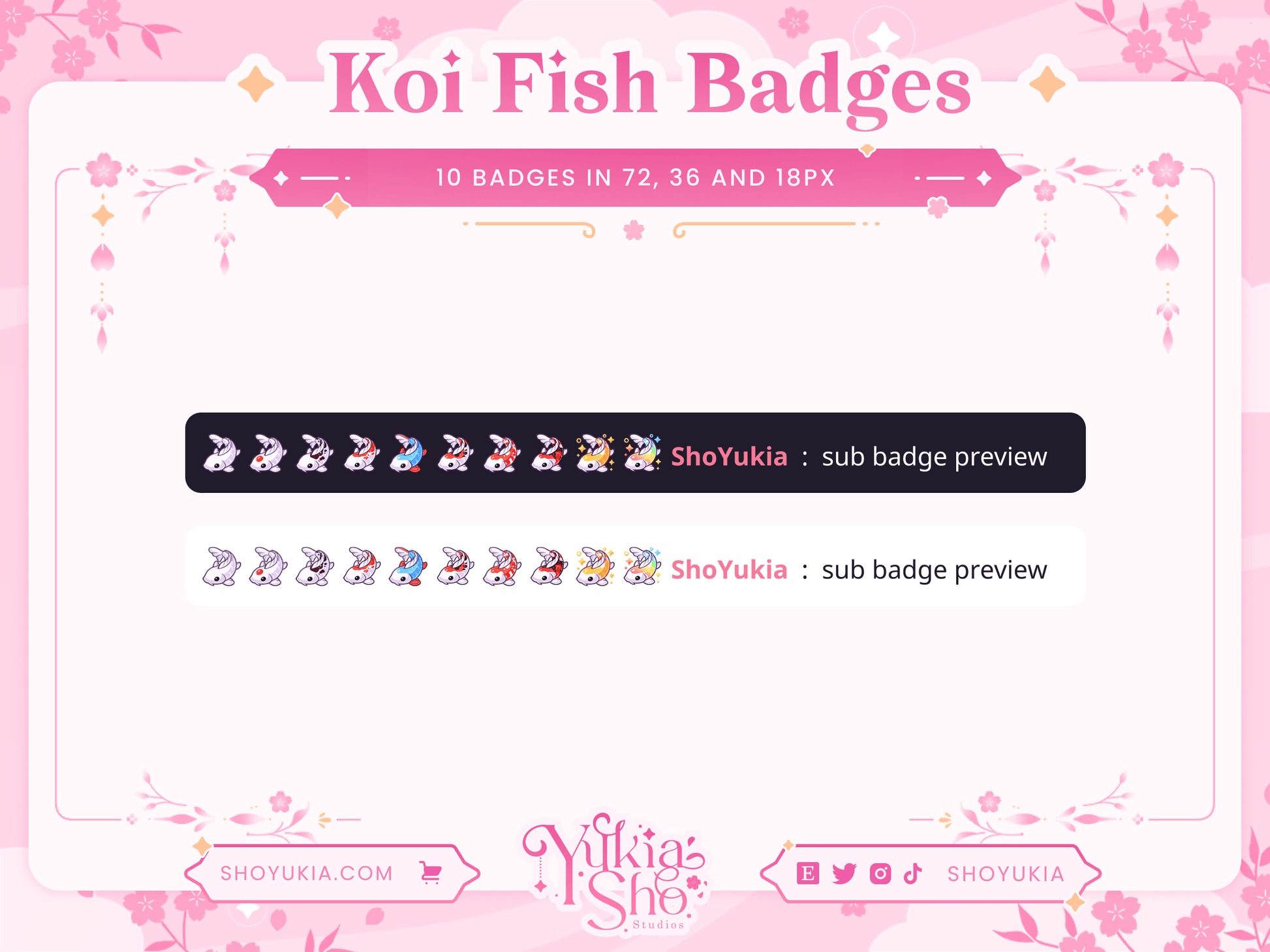 Koi Fish Sub Badges - Yukia Sho Studios