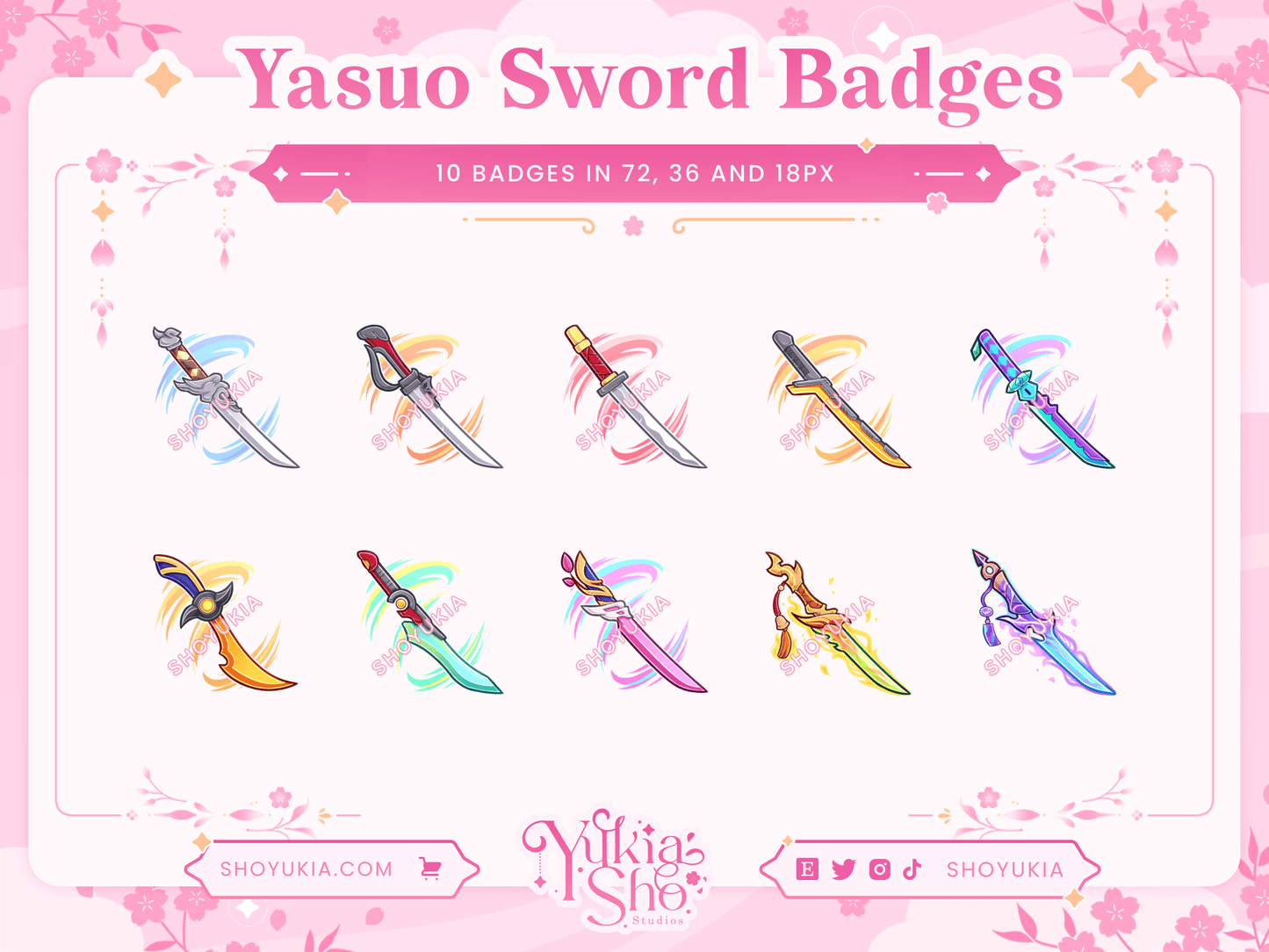 League of Legends Yasuo Sword Sub Badges - Yukia Sho Studios
