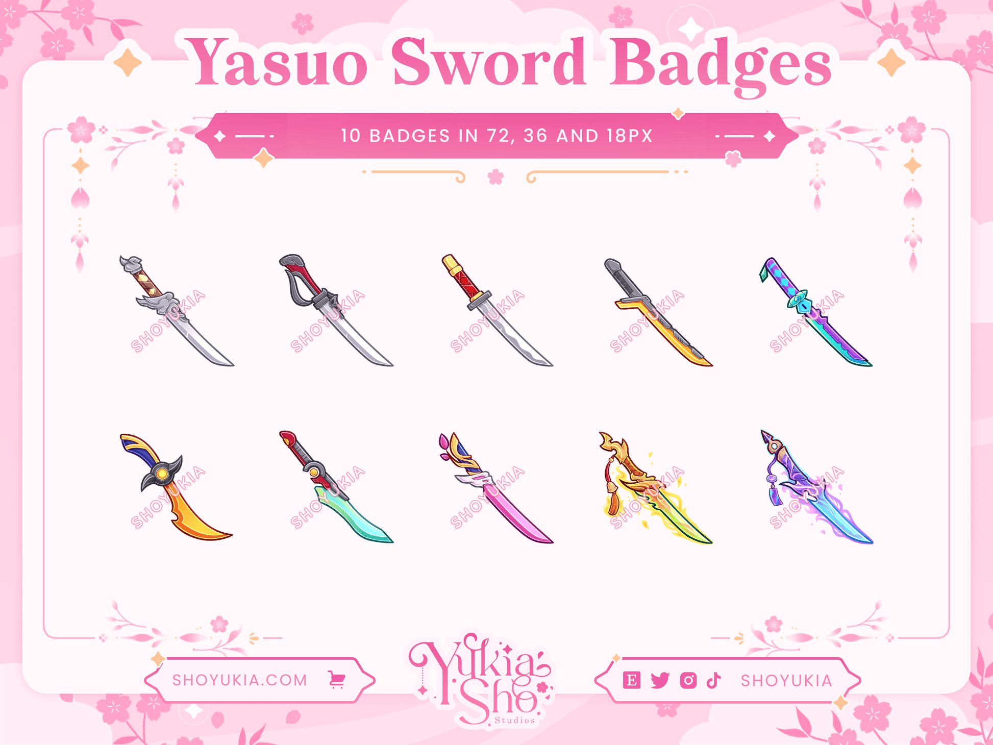 League of Legends Yasuo Sword Sub Badges - Yukia Sho Studios