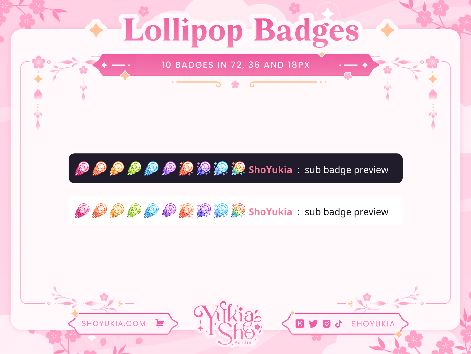 Lollipop Sub Badges - Yukia Sho Studios