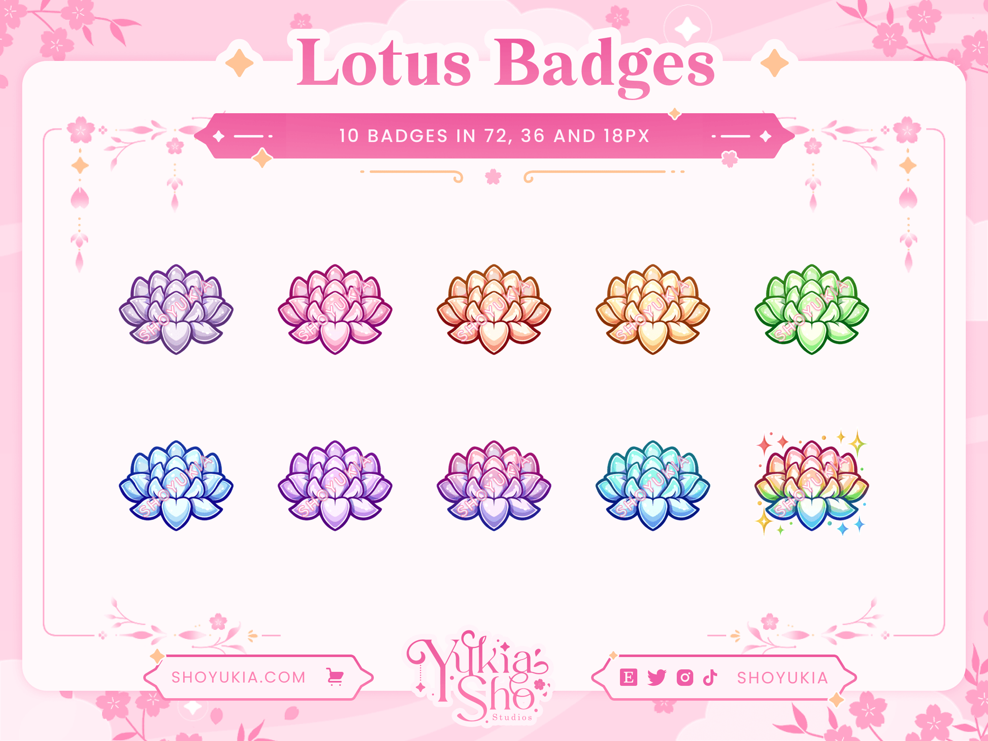 Lotus Sub Badges - Yukia Sho Studios