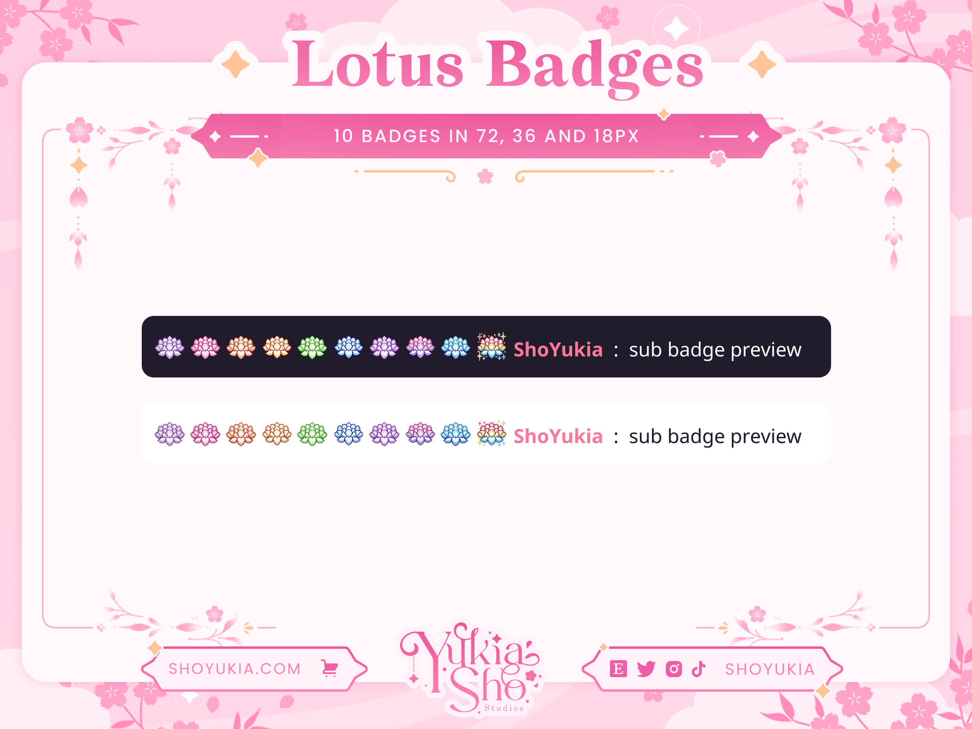 Lotus Sub Badges - Yukia Sho Studios