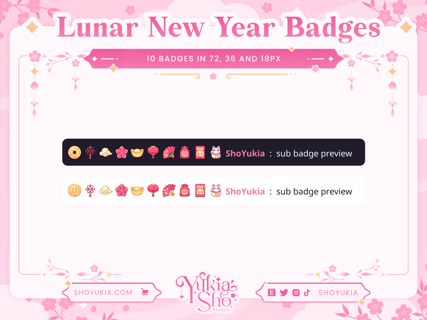 Lunar New Year Sub Badges - Yukia Sho Studios