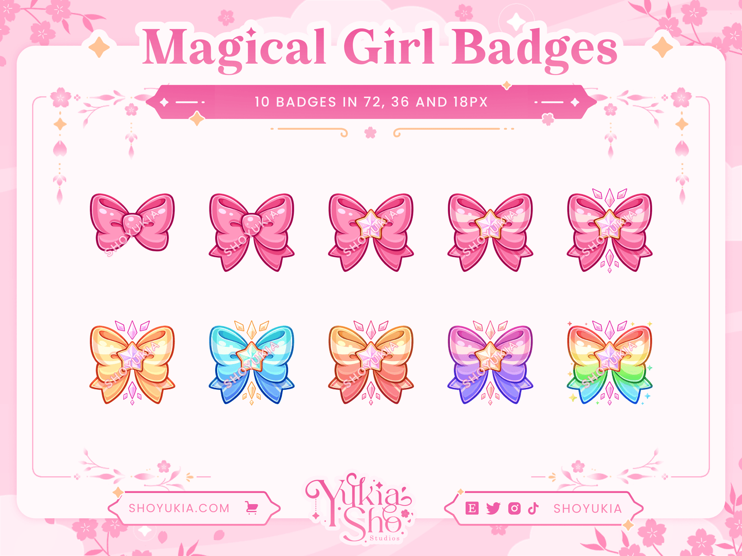 Magical Girl Bow Sub Badges - Yukia Sho Studios