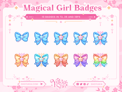 Magical Girl Bow Sub Badges - Yukia Sho Studios