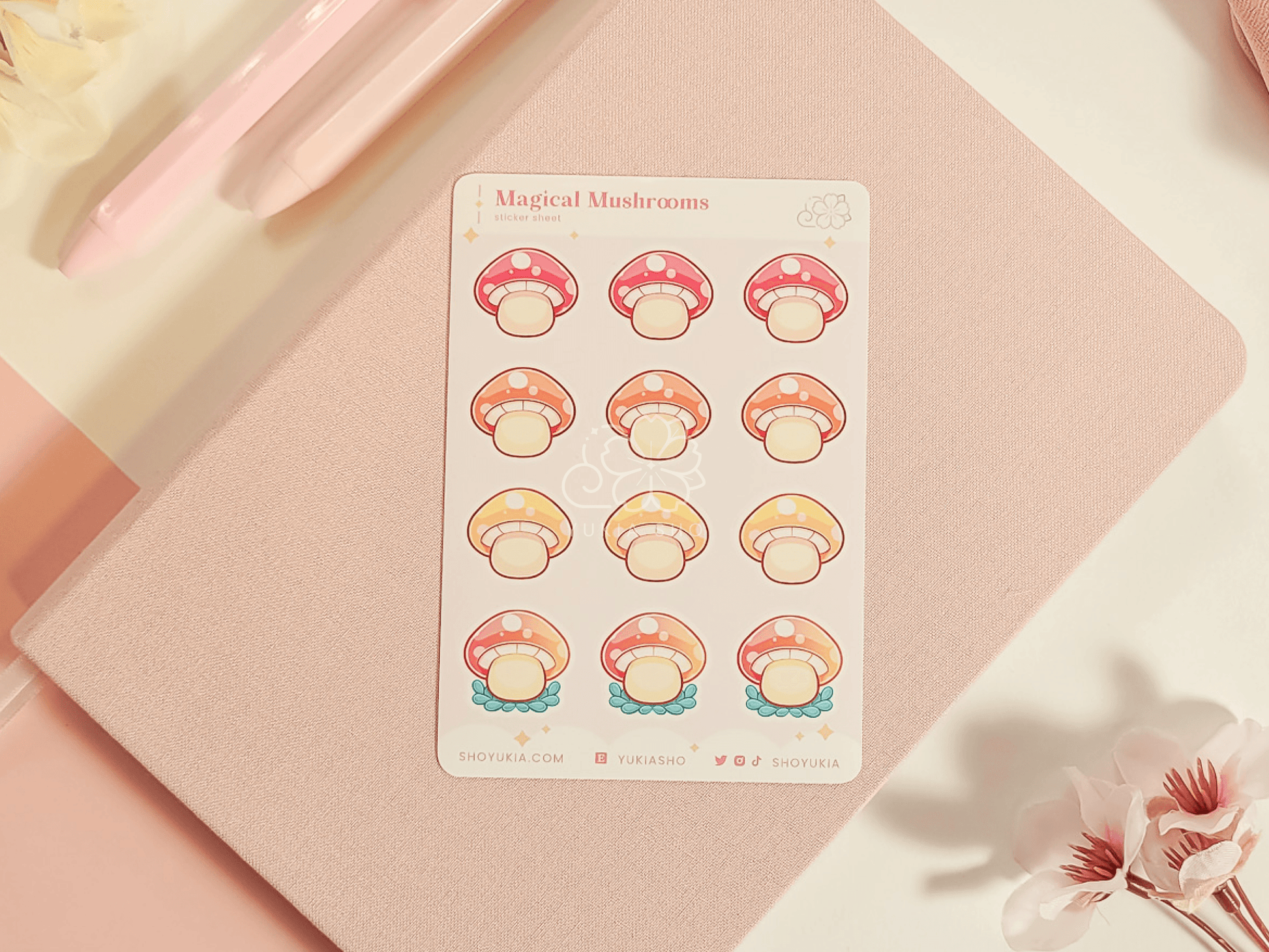 Magical Mushroom Mini Sticker Sheet - Yukia Sho Studios