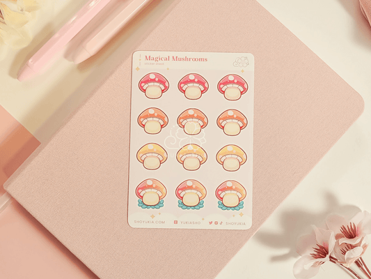 Magical Mushroom Mini Sticker Sheet - Yukia Sho Studios Ltd.