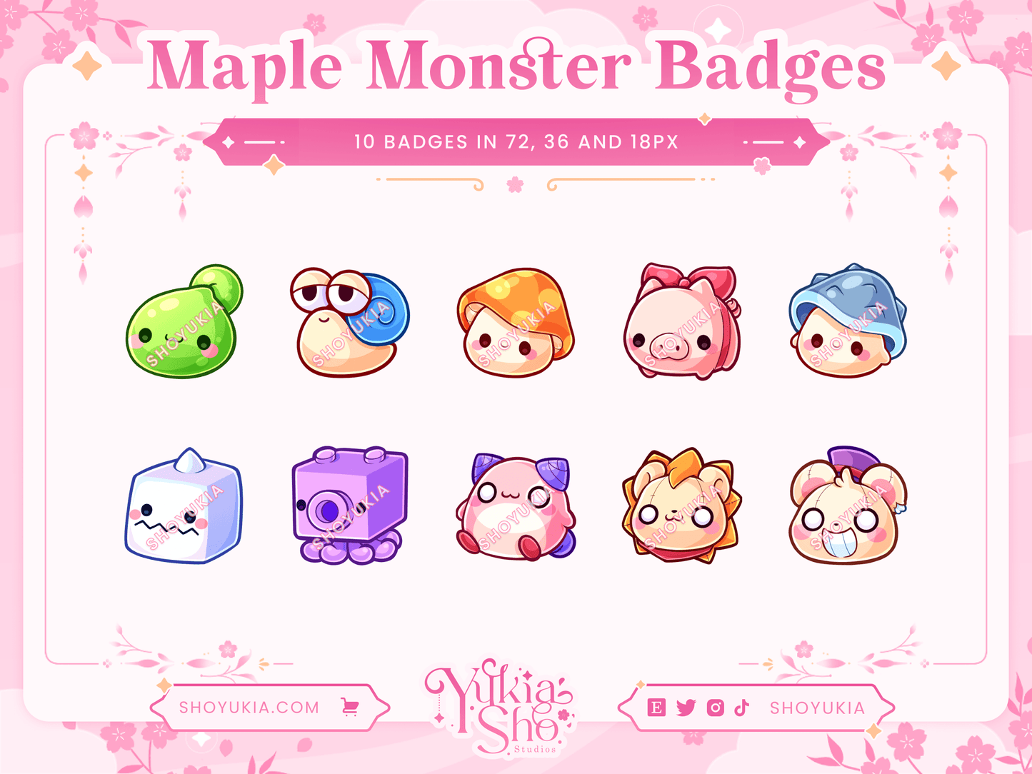 MapleStory Monster Sub Badges - Yukia Sho Studios