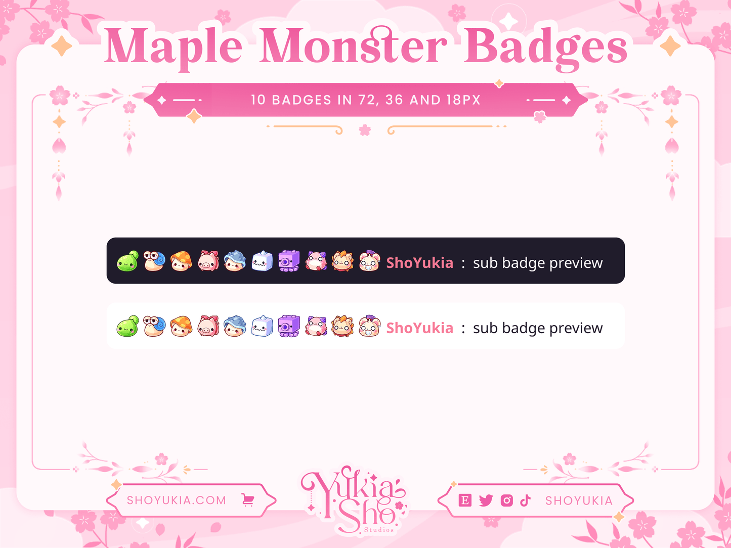 MapleStory Monster Sub Badges - Yukia Sho Studios