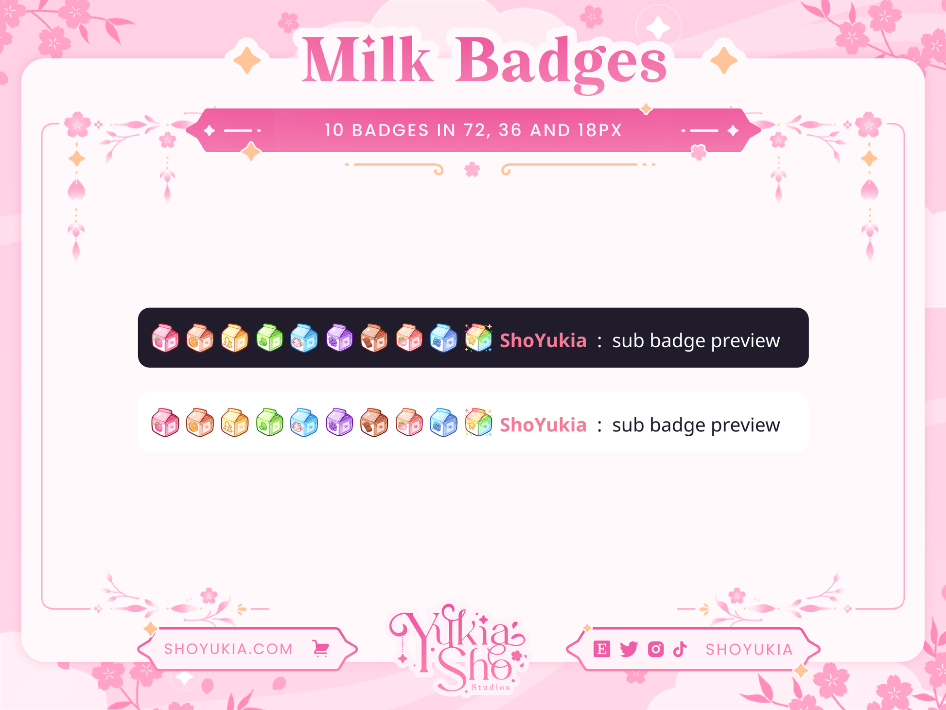 Milk Carton Sub Badges - Yukia Sho Studios