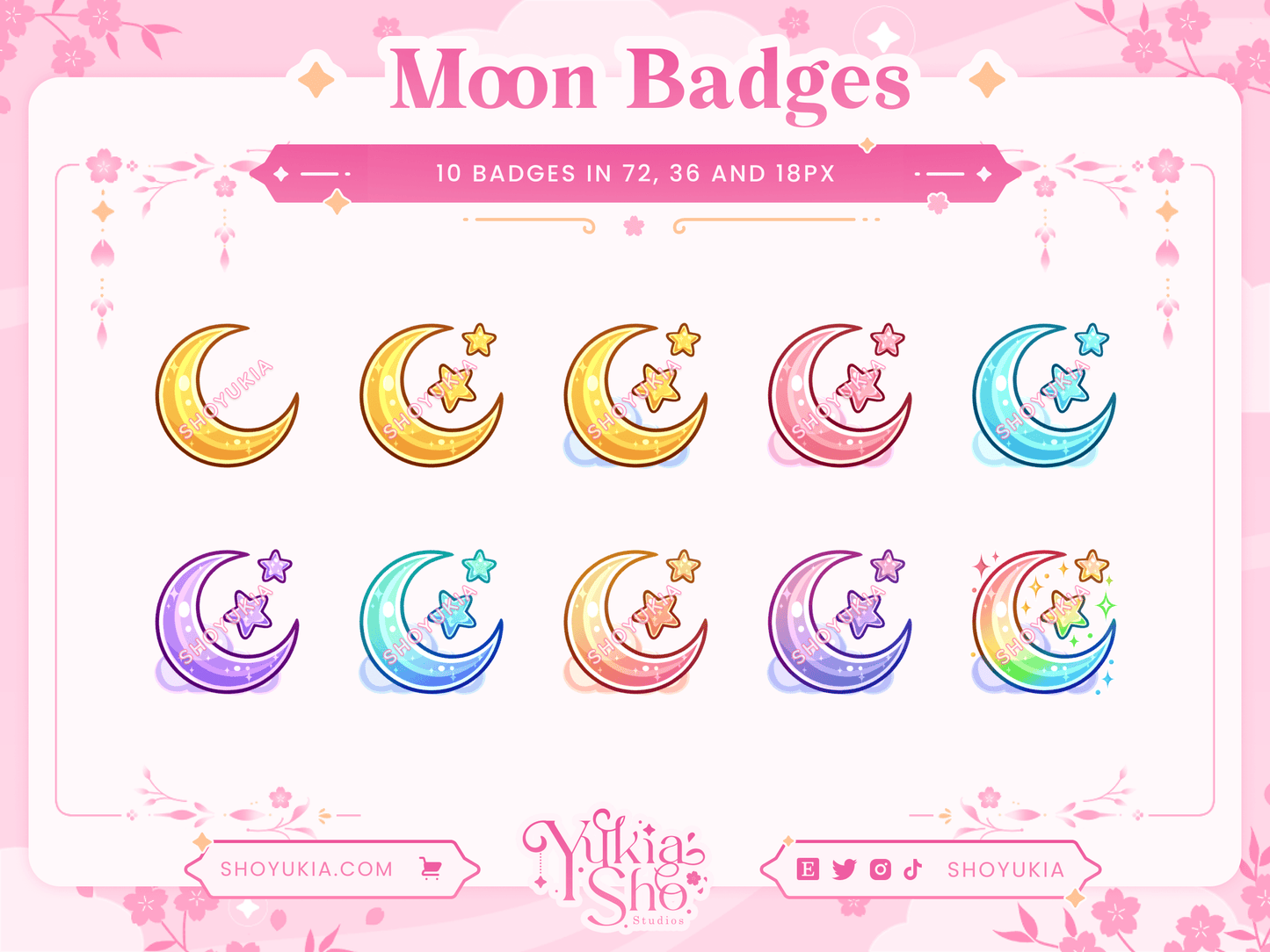 Moon Sub Badges - Yukia Sho Studios