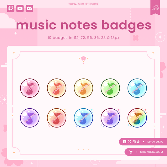 Music Notes Sub Badges