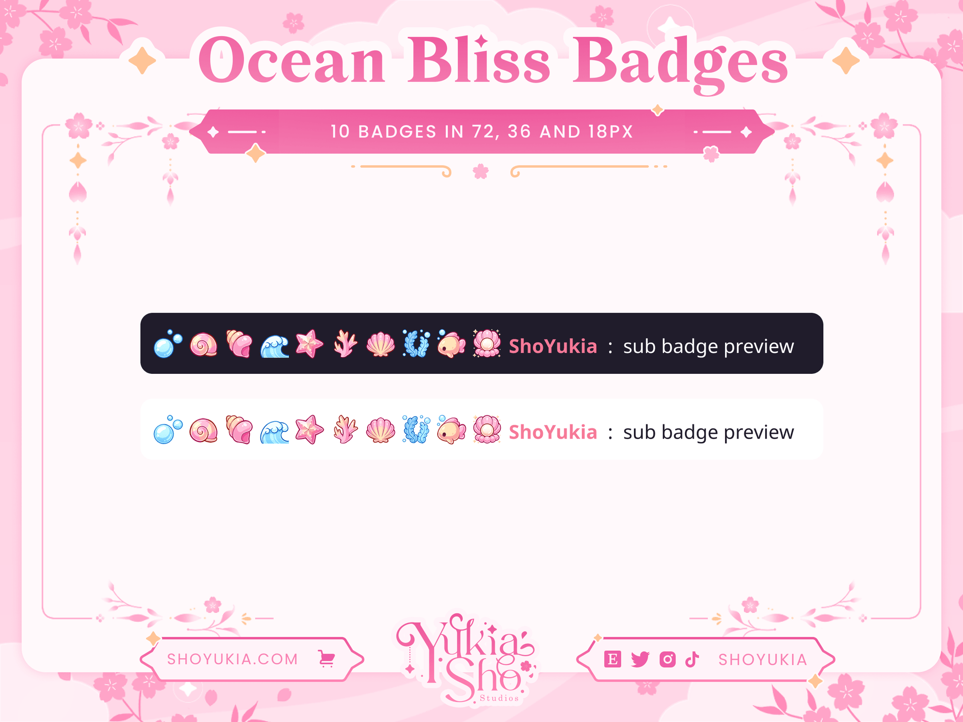 Ocean Bliss Sub Badges - Yukia Sho Studios