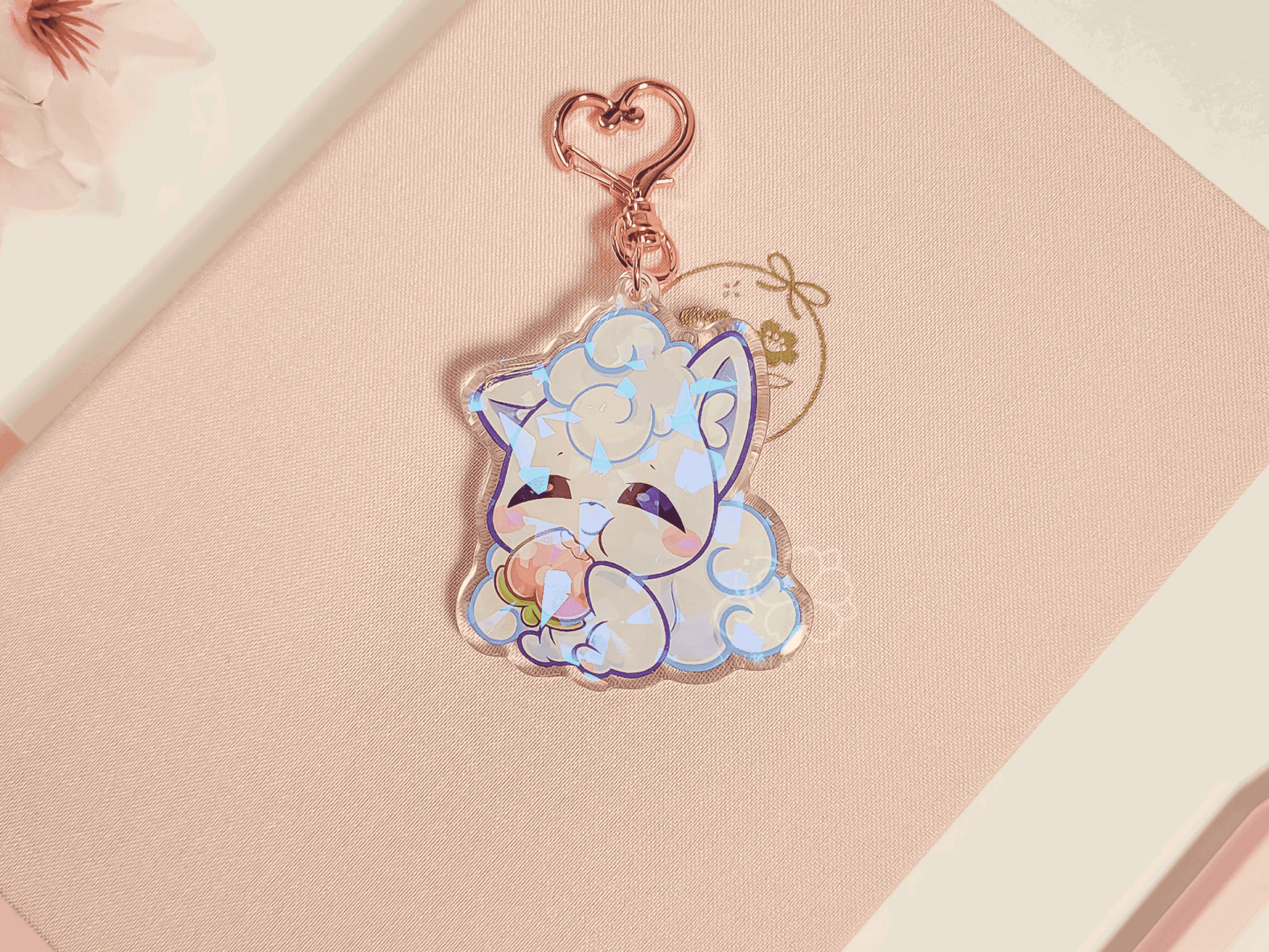 PKMN Alolan Vulpix 2.5" Acrylic Keychain Charm - Yukia Sho Studios Ltd.