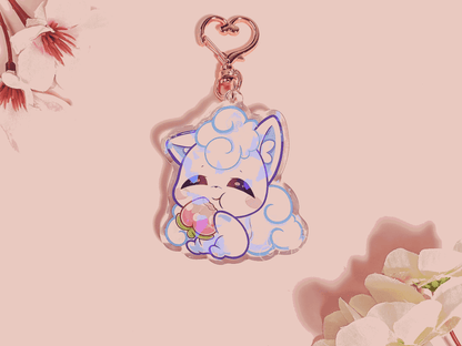 PKMN Alolan Vulpix 2.5" Acrylic Keychain Charm - Yukia Sho Studios Ltd.