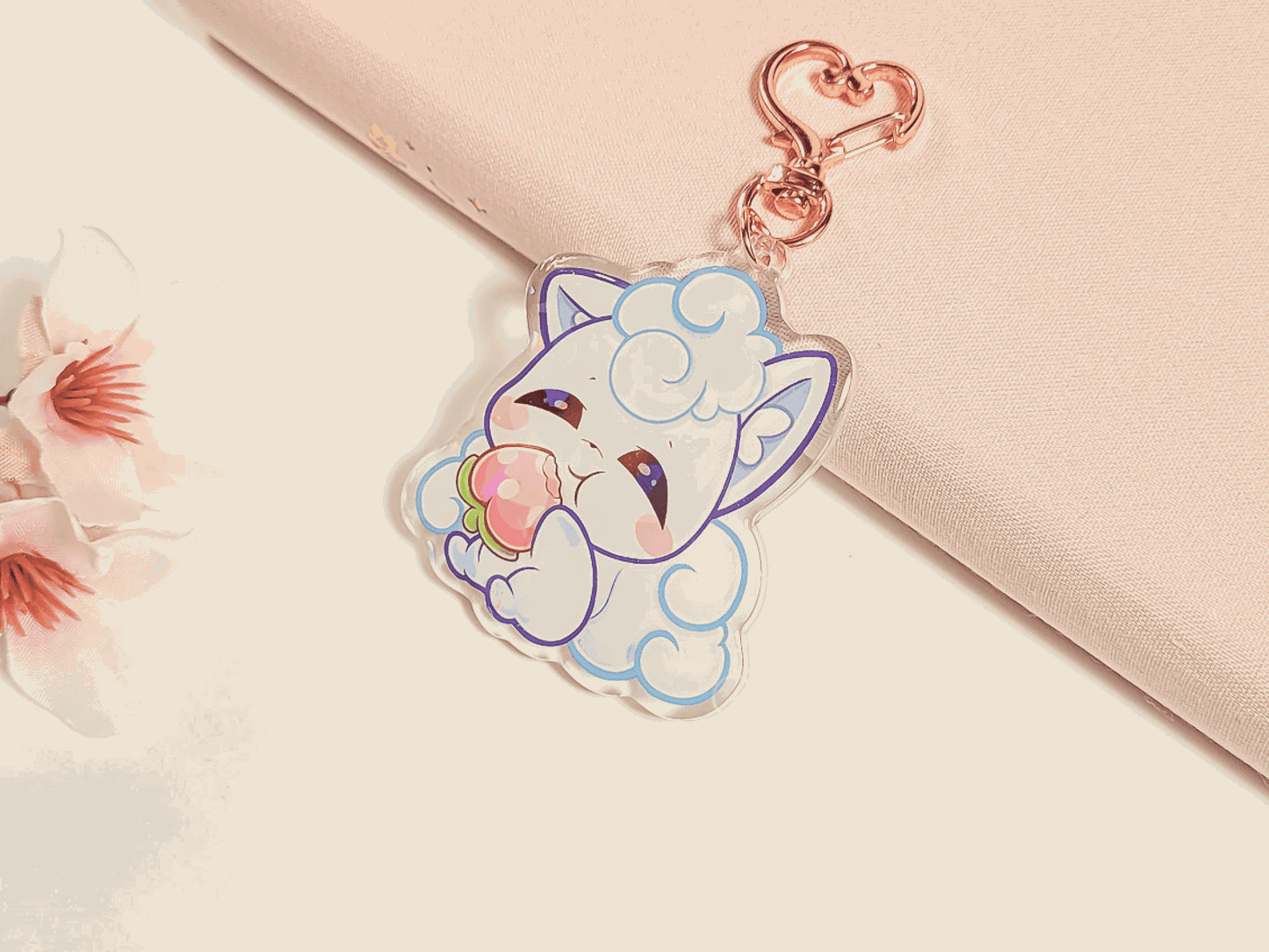 PKMN Alolan Vulpix 2.5" Acrylic Keychain Charm - Yukia Sho Studios Ltd.