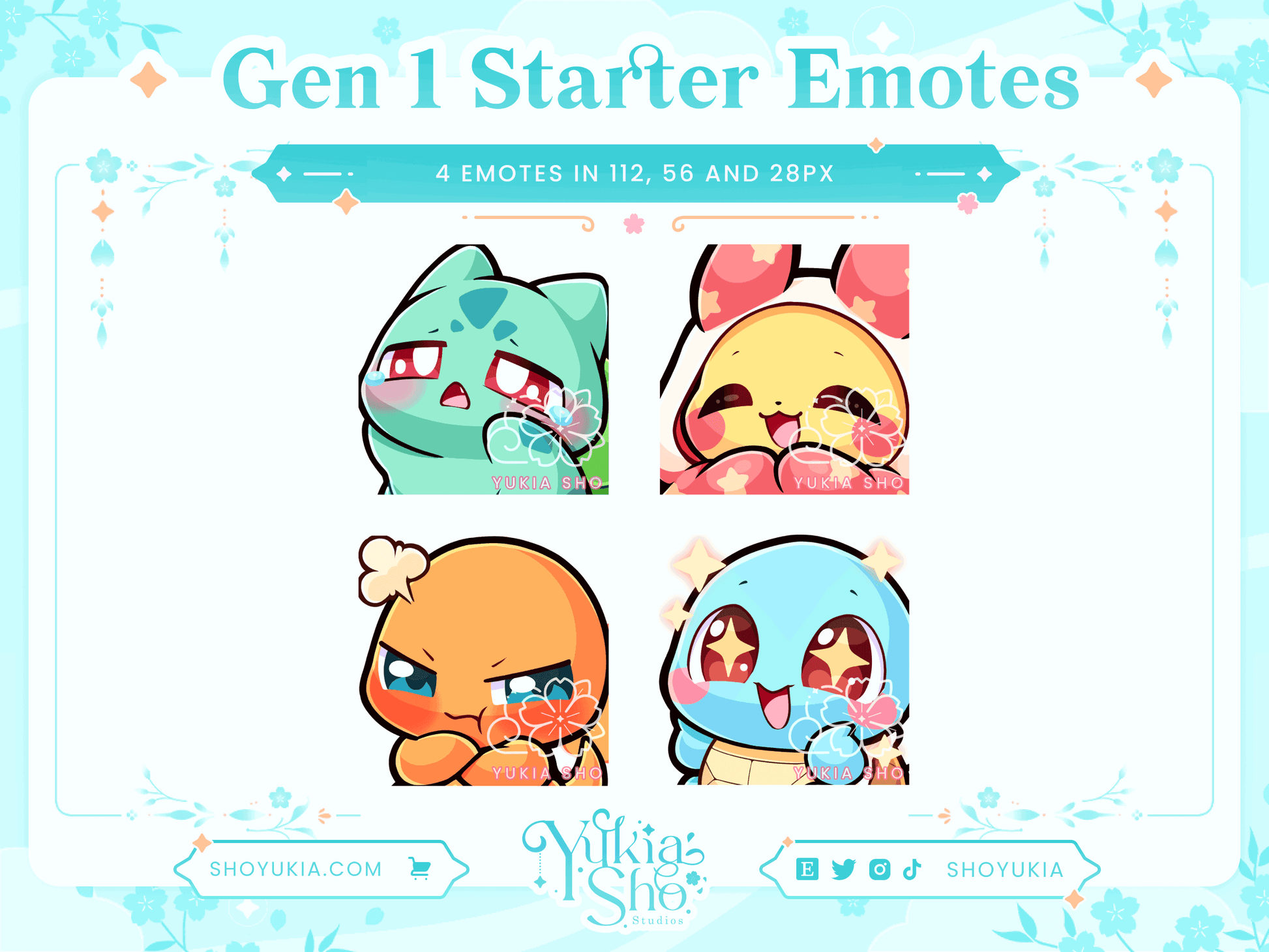 PKMN Gen 1 Starter Emotes - Yukia Sho Studios Ltd.