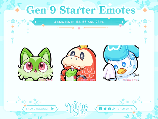 PKMN Gen 9 Starter Emotes - Yukia Sho Studios