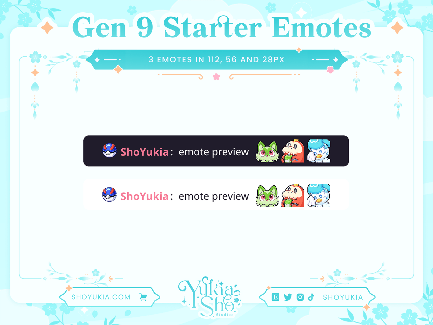 PKMN Gen 9 Starter Emotes - Yukia Sho Studios