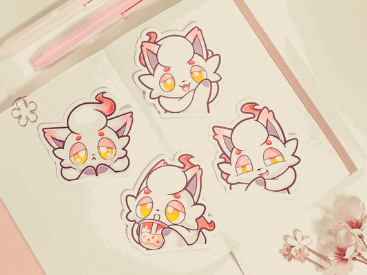 PKMN Hisuian Zoru Starter 3" Vinyl Stickers - Yukia Sho Studios Ltd.