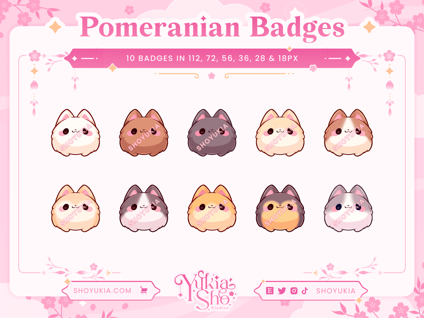 Kawaii Pomeranian Sub Badges