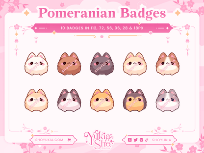 Kawaii Pomeranian Sub Badges