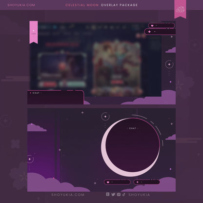 Animated Celestial Moon (Pink) Overlay Package
