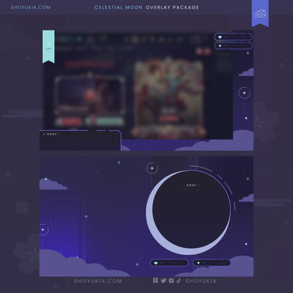 Animated Celestial Moon (Blue) Overlay Package