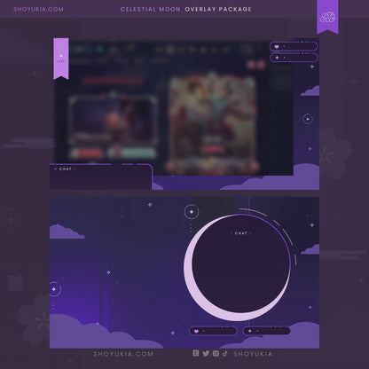 Animated Celestial Moon (Purple) Overlay Package