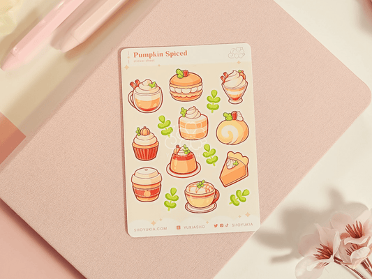 Pumpkin Spiced Mini Sticker Sheet - Yukia Sho Studios