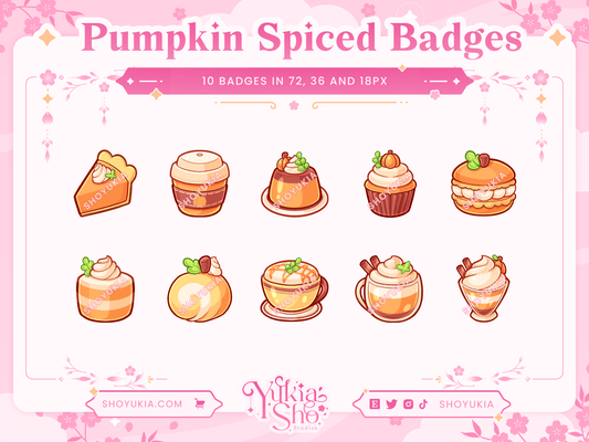 Pumpkin Spiced Sub Badges - Yukia Sho Studios