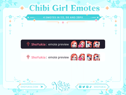Red Hair Chibi Emotes (Set 1) - Yukia Sho Studios
