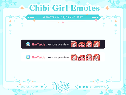 Red Hair Chibi Emotes (Set 2) - Yukia Sho Studios