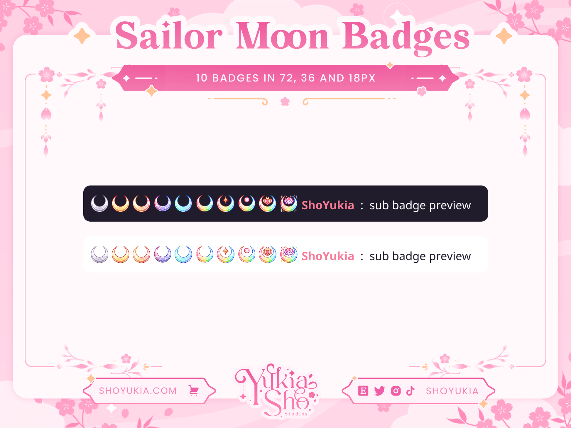 Sailor Moon Sub Badges - Yukia Sho Studios