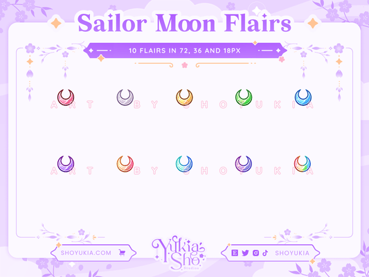 Sailor Moon Twitch Badge Flair - Yukia Sho Studios