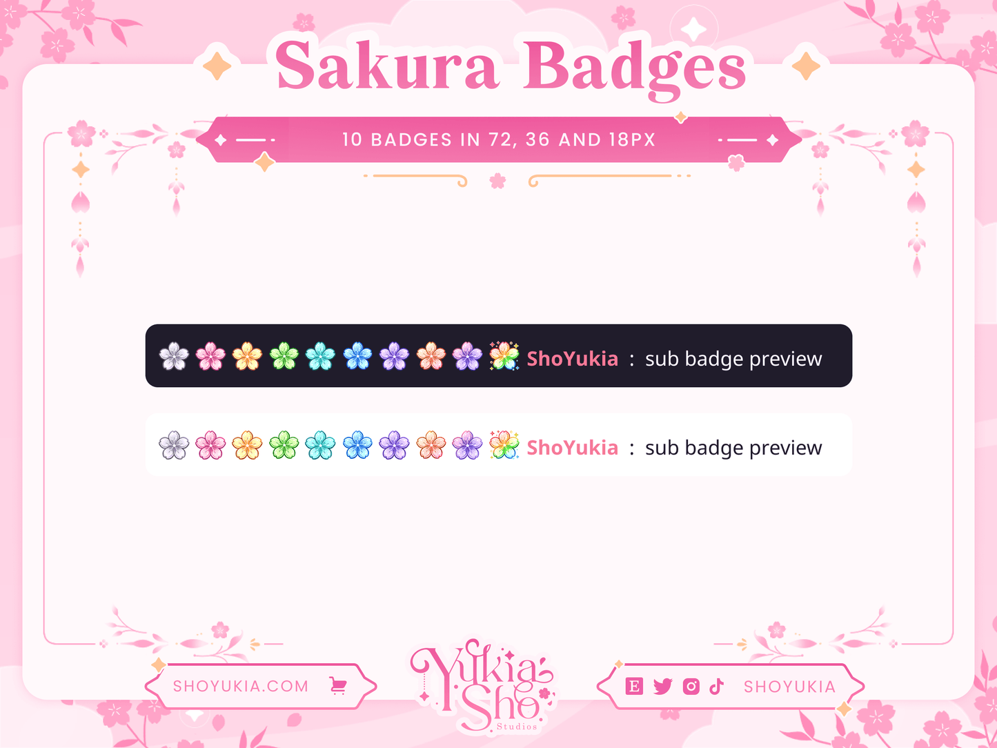 Sakura Sub Badges - Yukia Sho Studios