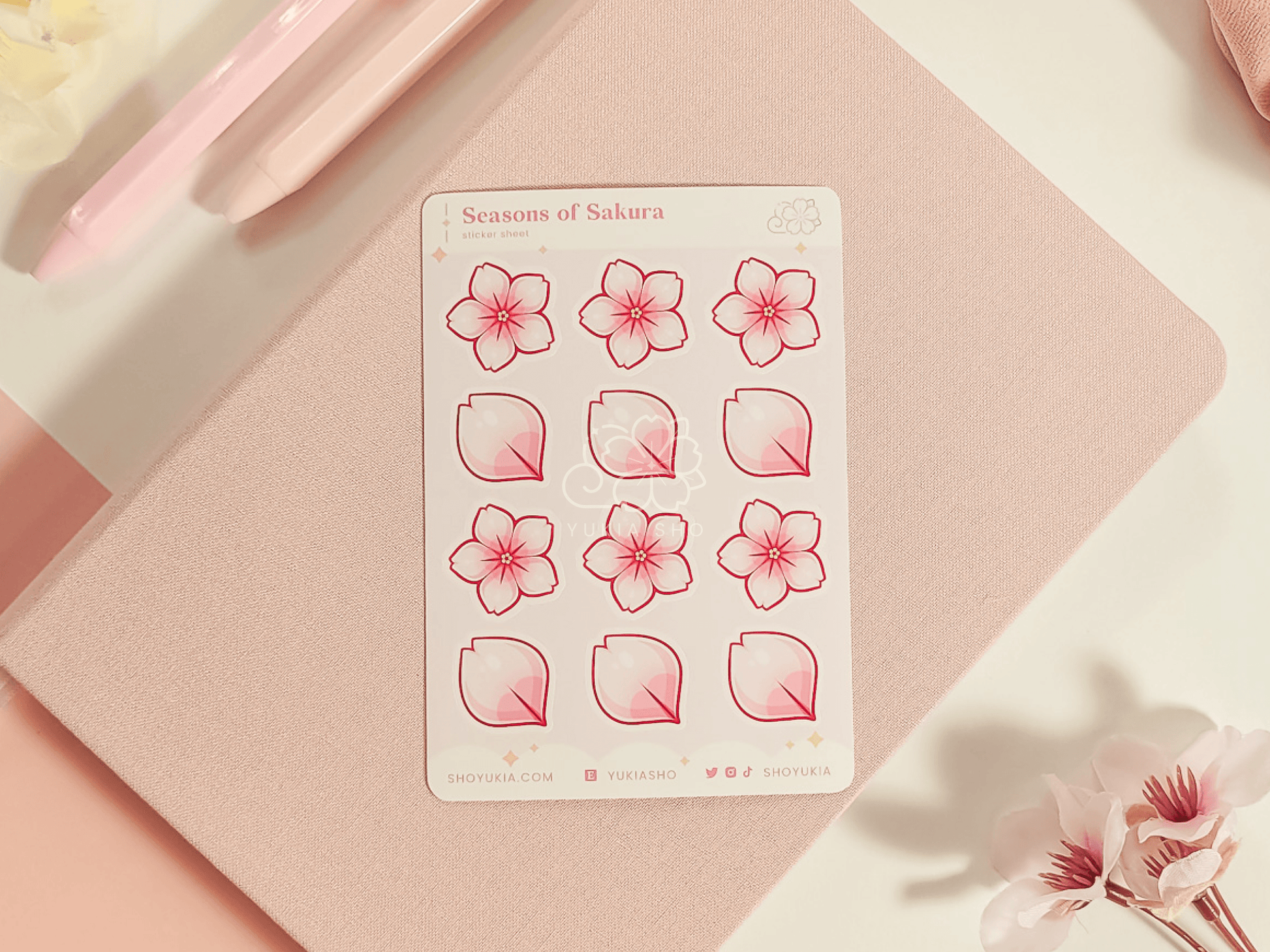 Seasons of Sakura Mini Sticker Sheet - Yukia Sho Studios