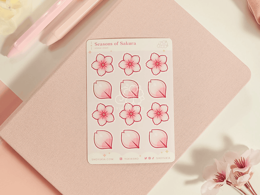 Seasons of Sakura Mini Sticker Sheet - Yukia Sho Studios Ltd.