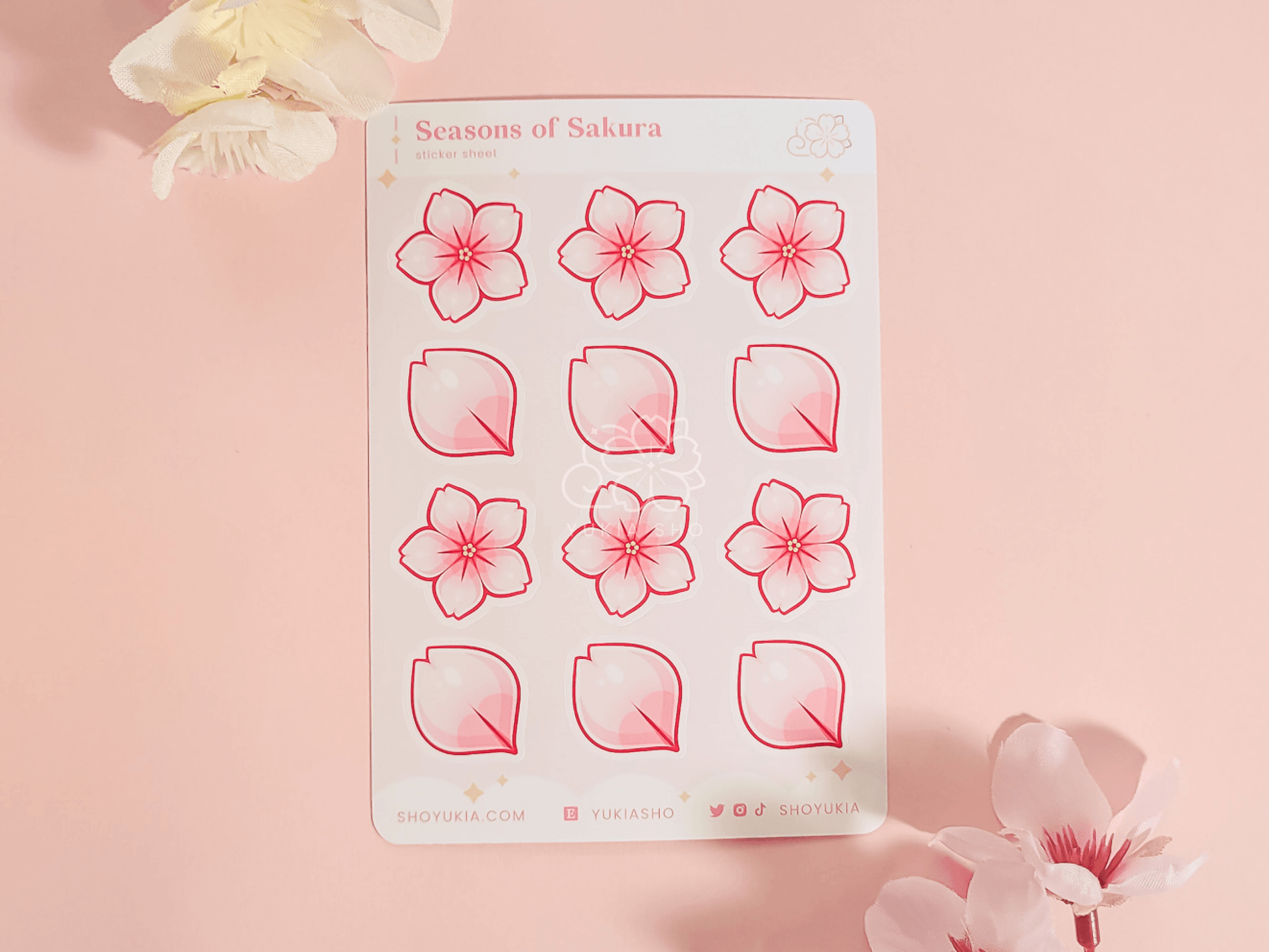 Seasons of Sakura Mini Sticker Sheet - Yukia Sho Studios