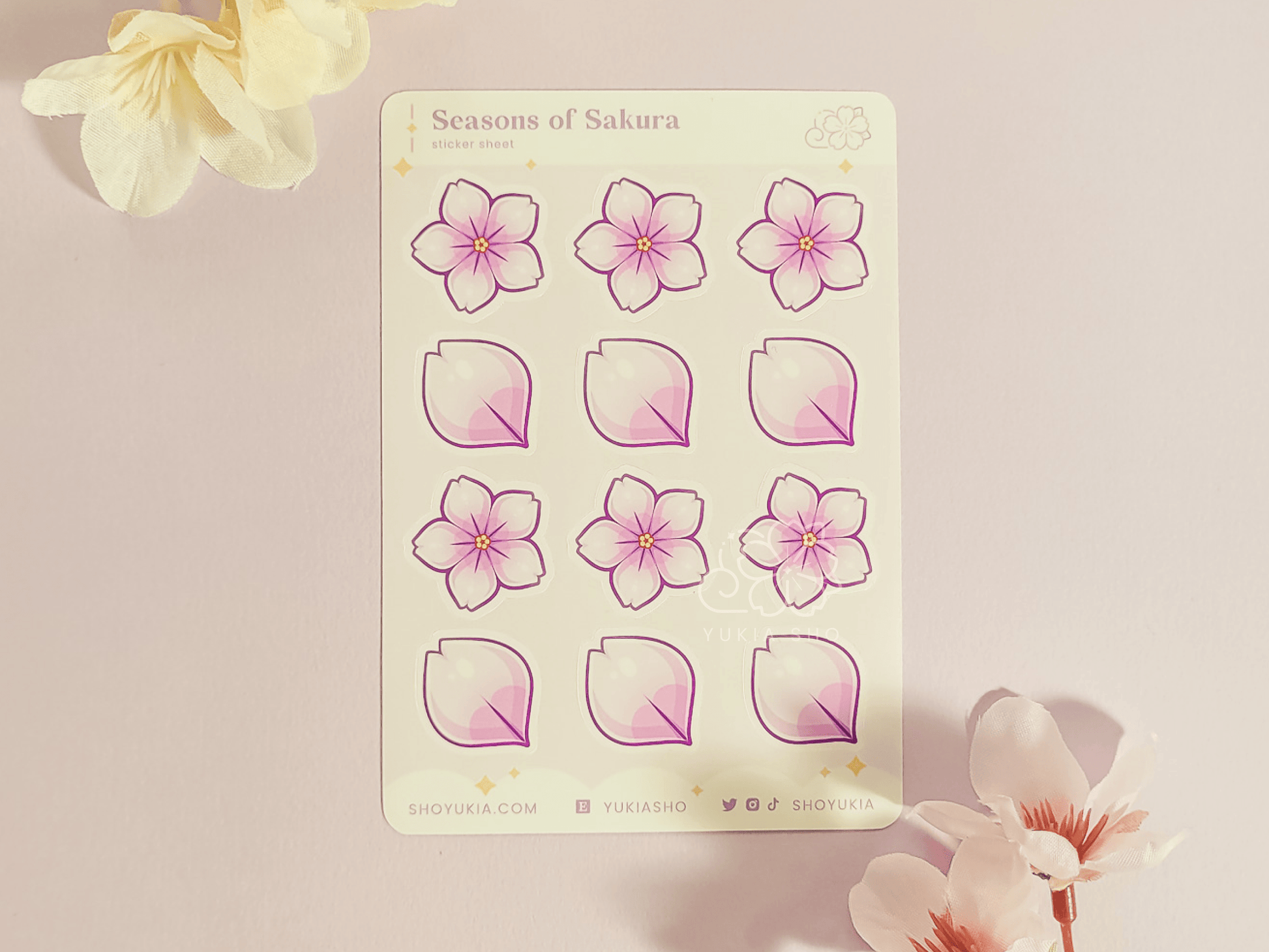 Seasons of Sakura Mini Sticker Sheet - Yukia Sho Studios Ltd.