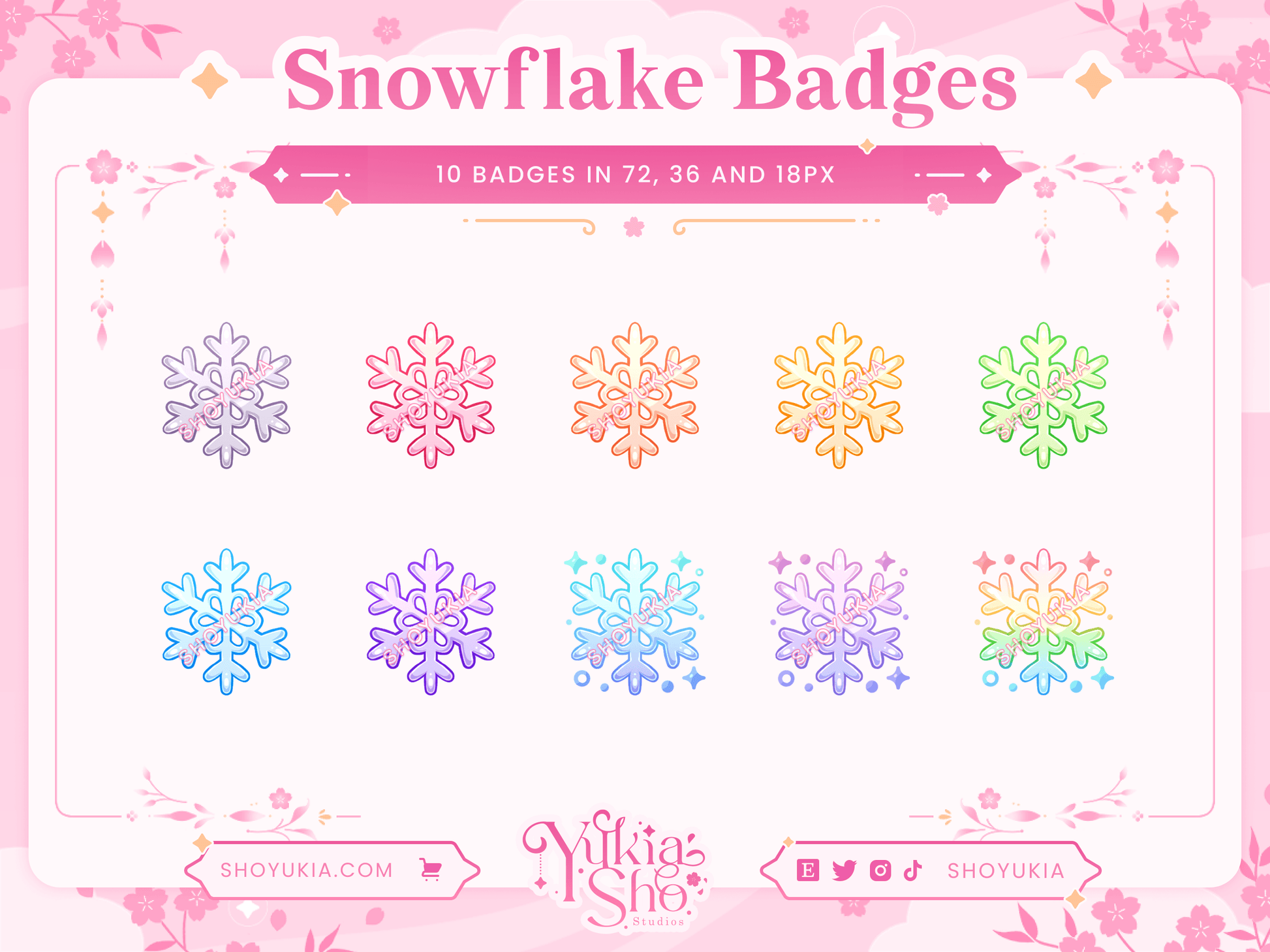 Snowflake Sub Badges - Yukia Sho Studios