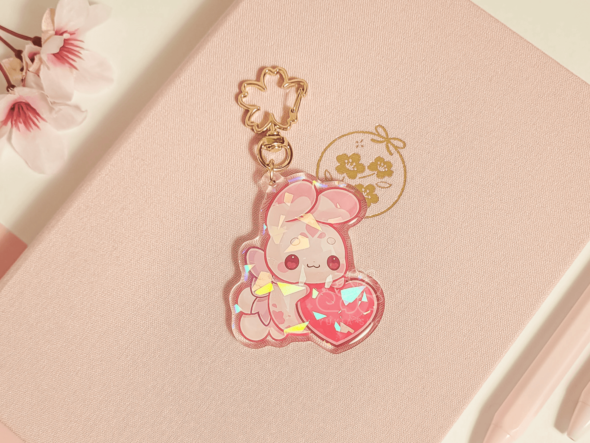 Suzumi Bunny Heart 2.5" Acrylic Keychain Charm - Yukia Sho Studios Ltd.