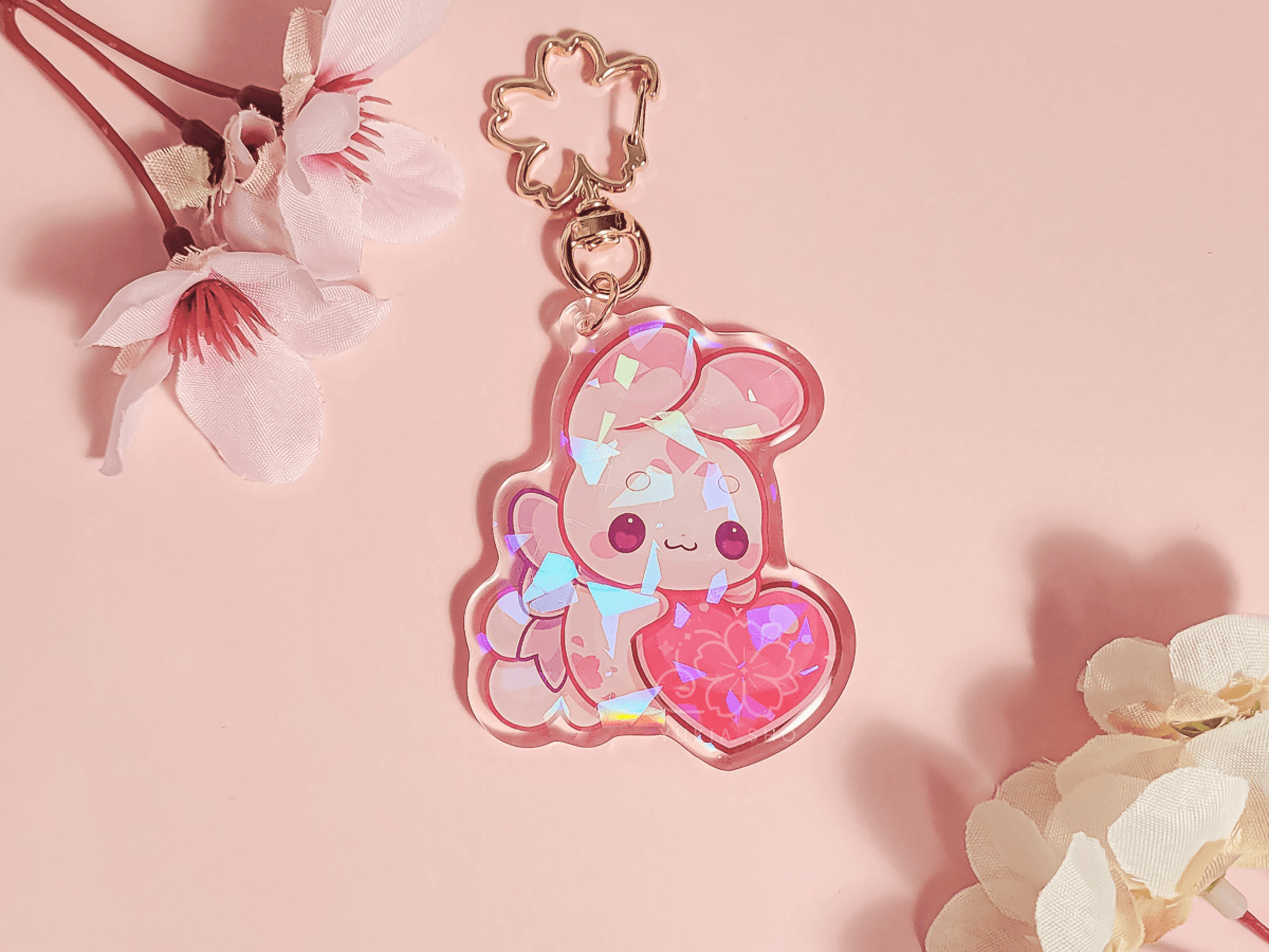 Suzumi Bunny Heart 2.5" Acrylic Keychain Charm - Yukia Sho Studios Ltd.