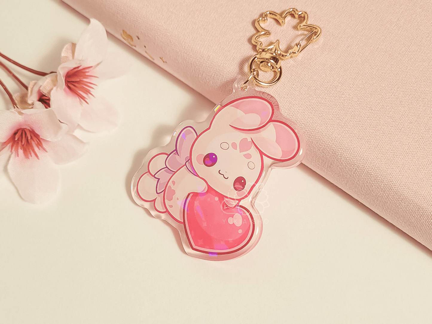 Suzumi Bunny Heart 2.5" Acrylic Keychain Charm - Yukia Sho Studios Ltd.