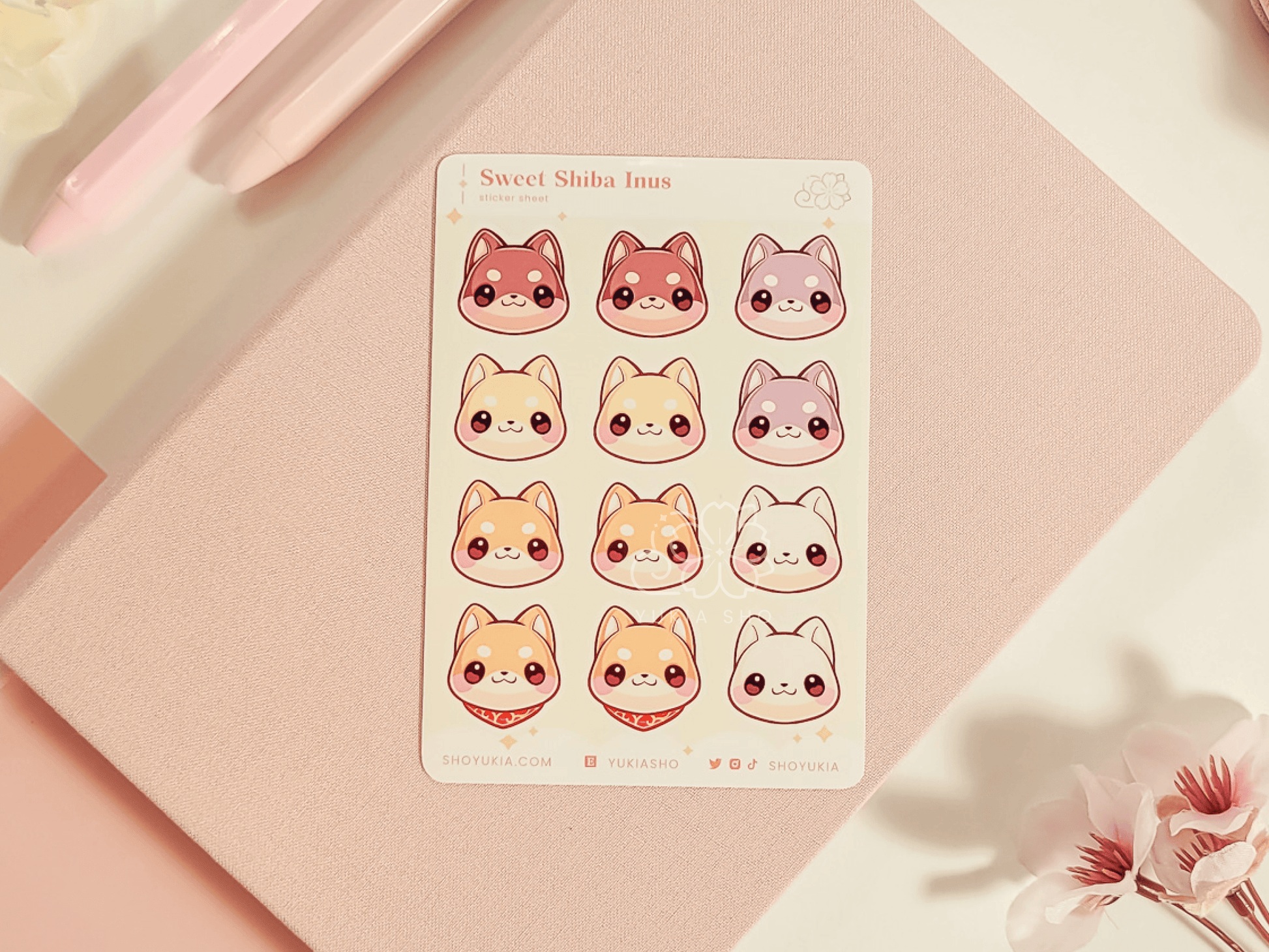 Sweet Shiba Inus Mini Sticker Sheet - Yukia Sho Studios